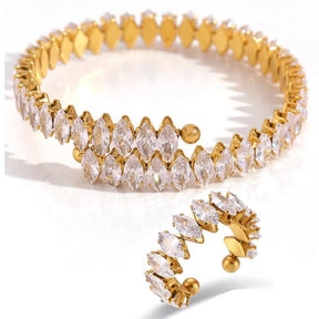 Bracelete com Zircônias - Brinde Anel